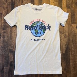 Hard Rock “Save the Planet” Philadelphia white cotton women’s small